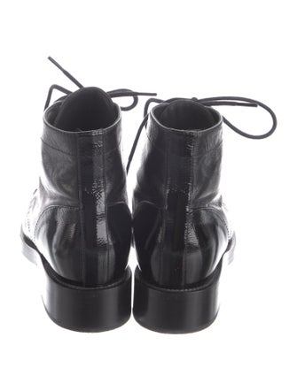 Chanel Interlocking CC Logo Lambskin Combat Boots