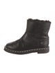 Chanel Leather Chain-Link Accents Boots