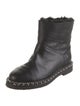 Chanel Leather Chain-Link Accents Boots
