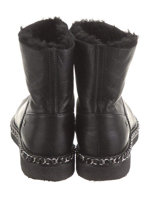 Chanel Leather Chain-Link Accents Boots