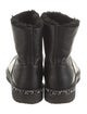 Chanel Leather Chain-Link Accents Boots