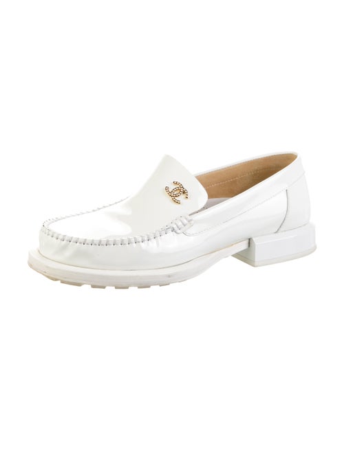 Chanel Interlocking CC Logo Patent Leather Loafers