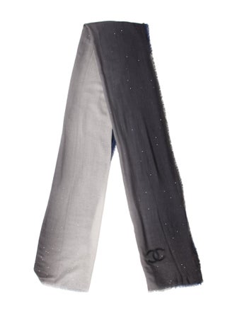Chanel Cashmere Interlocking CC Logo Scarf