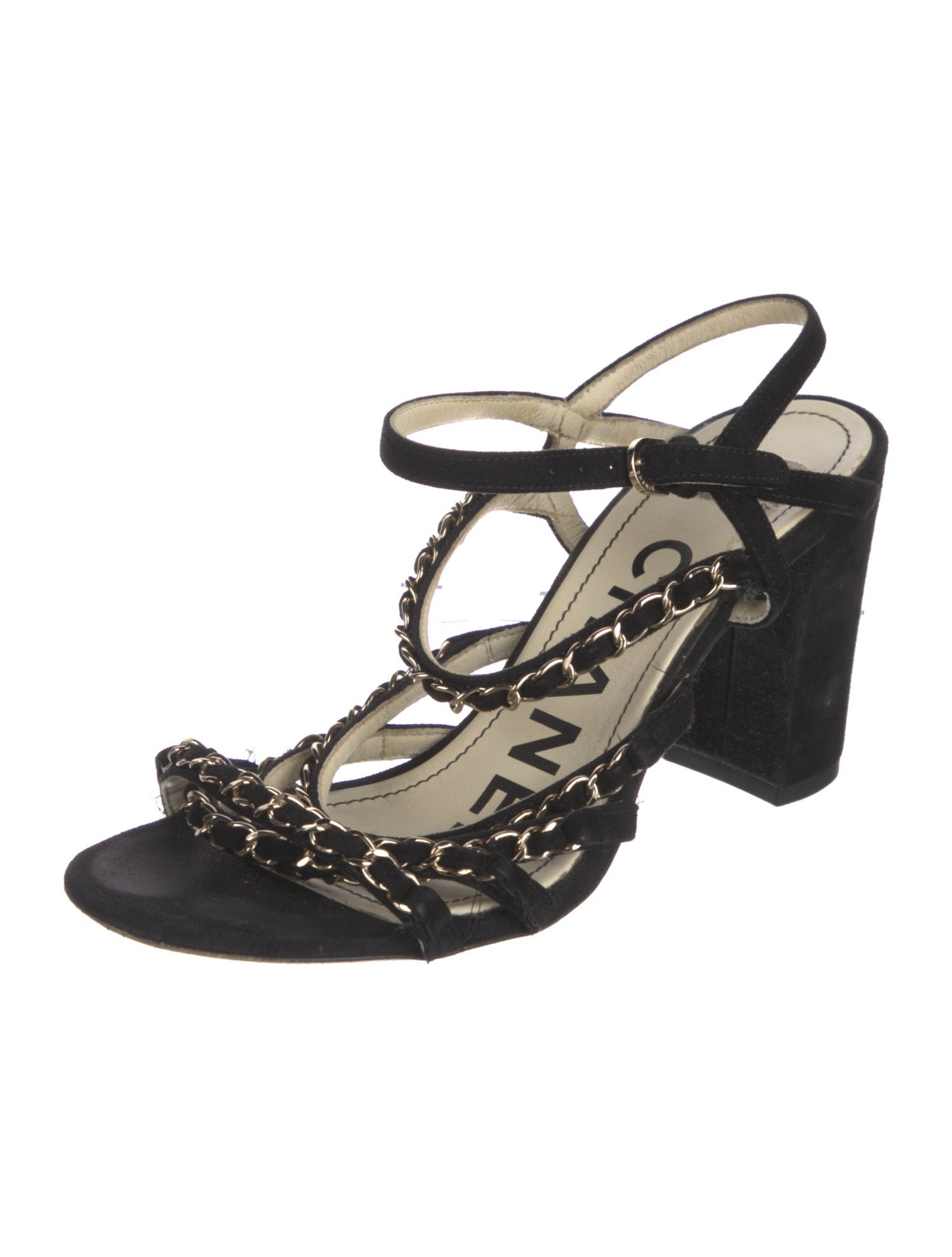 Chanel 2019 Interlocking CC Logo T-Strap Sandals