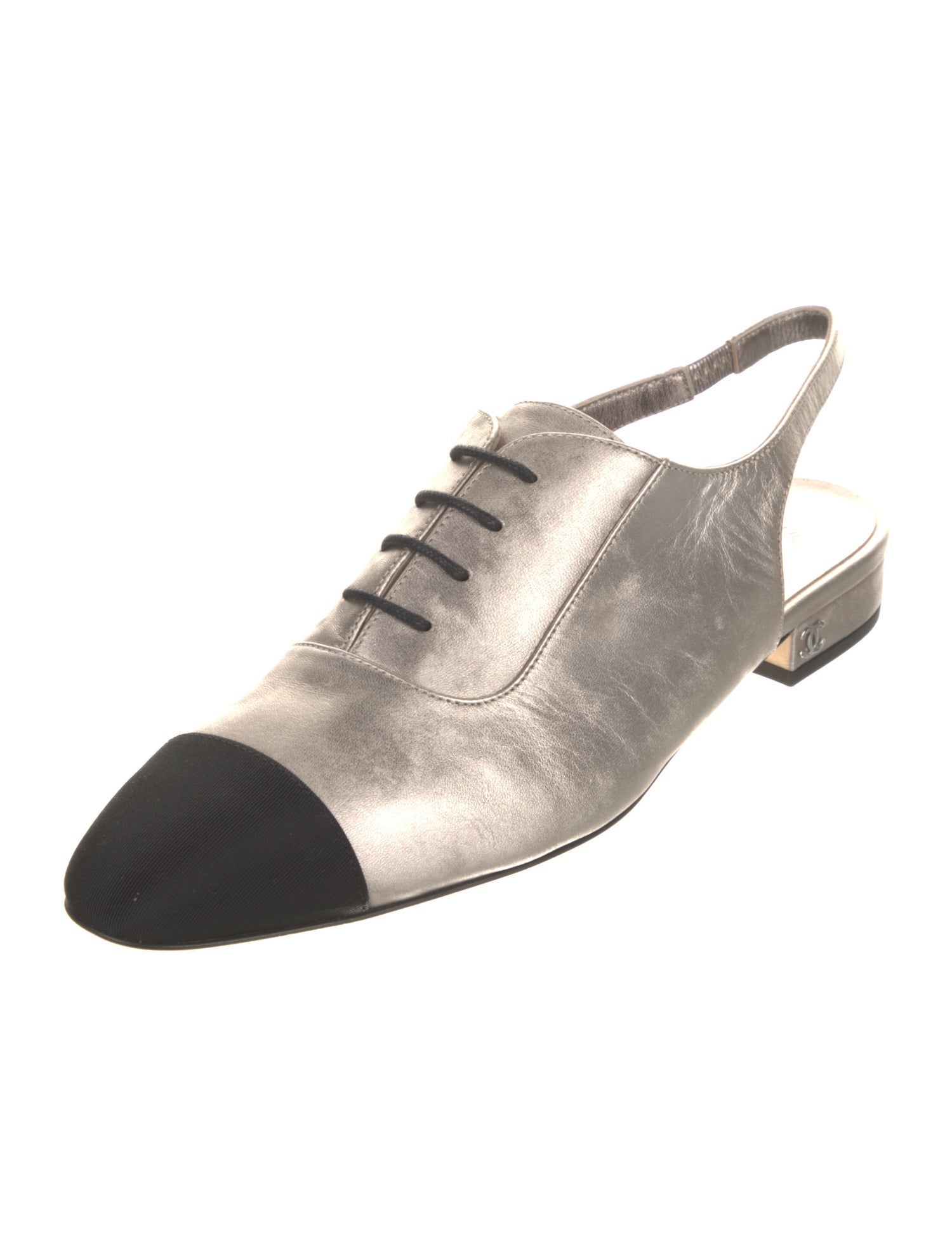 Chanel 2023 Interlocking CC Logo Slingback Flats