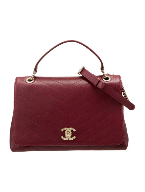 Chanel Chevron Chic Top Handle Flap Bag