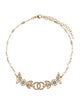Chanel Faux Pearl & Strass CC Flower Necklace