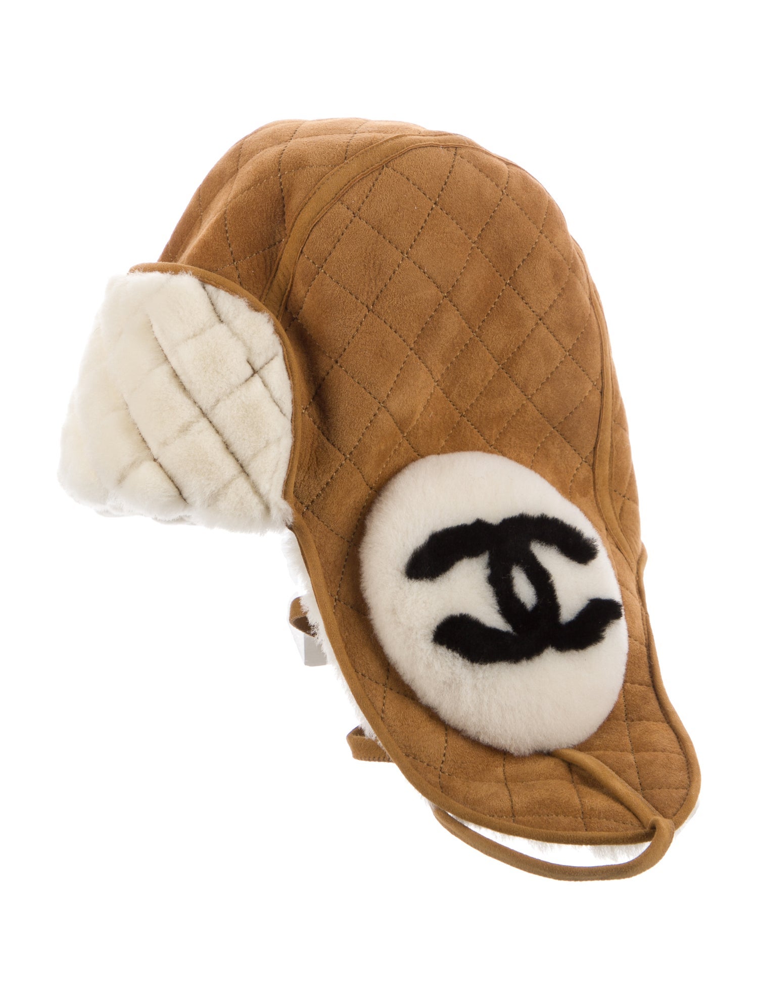 Chanel 2023 CC Shearling Trapper Hat