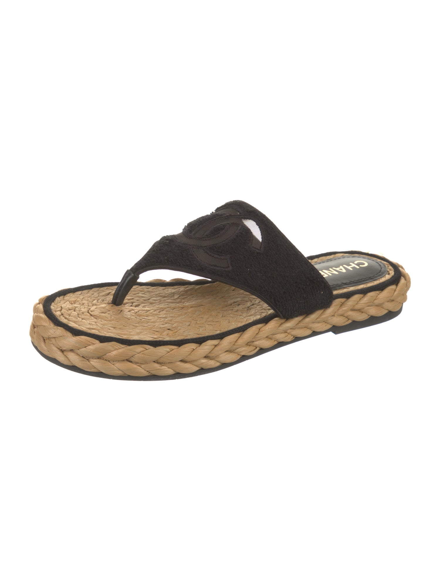 Chanel Interlocking CC Logo Terry Cloth Espadrilles