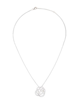 Chanel 18K Diamond Fil de Camélia Pendant Necklace