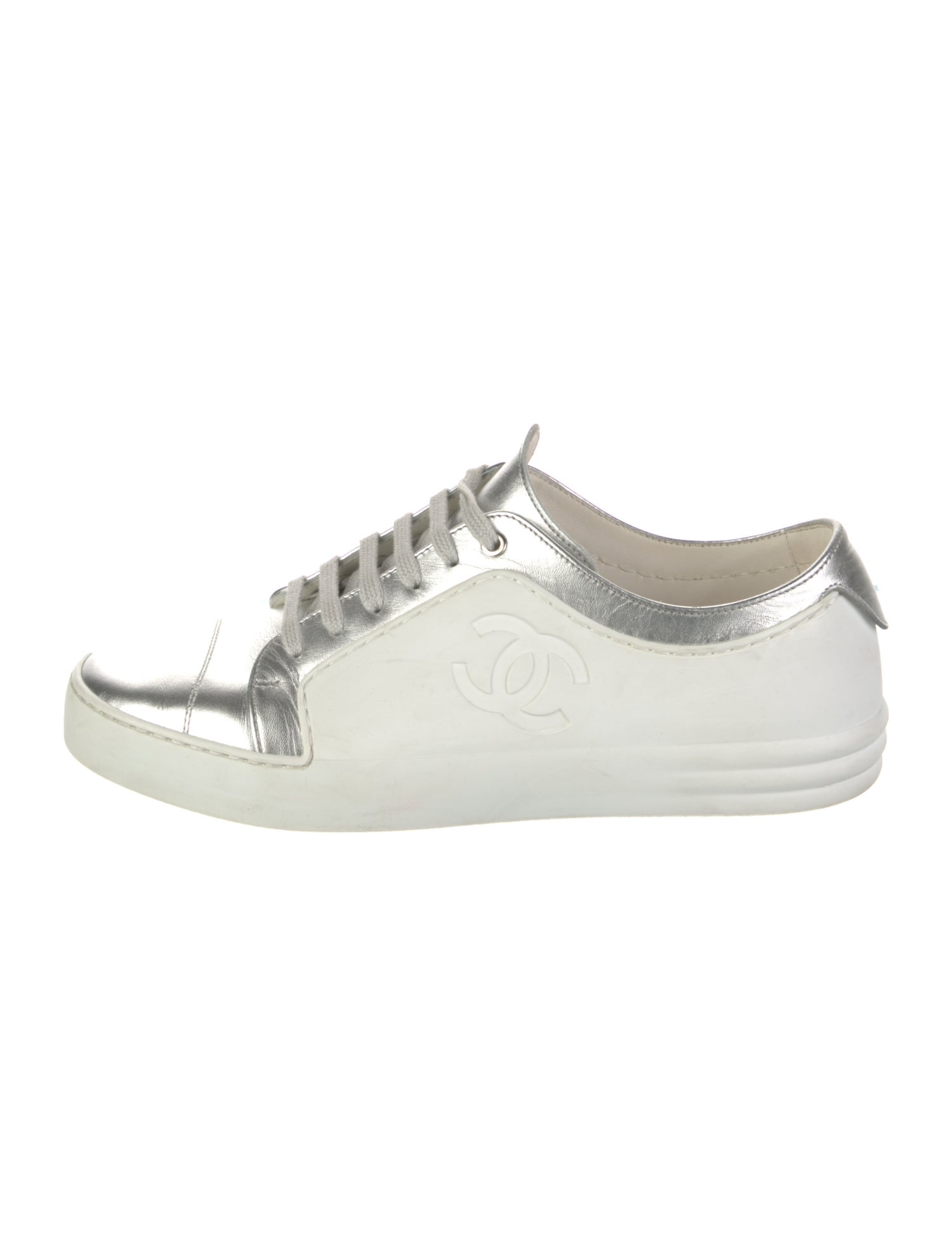 Chanel Interlocking CC Logo Lambskin Sneakers