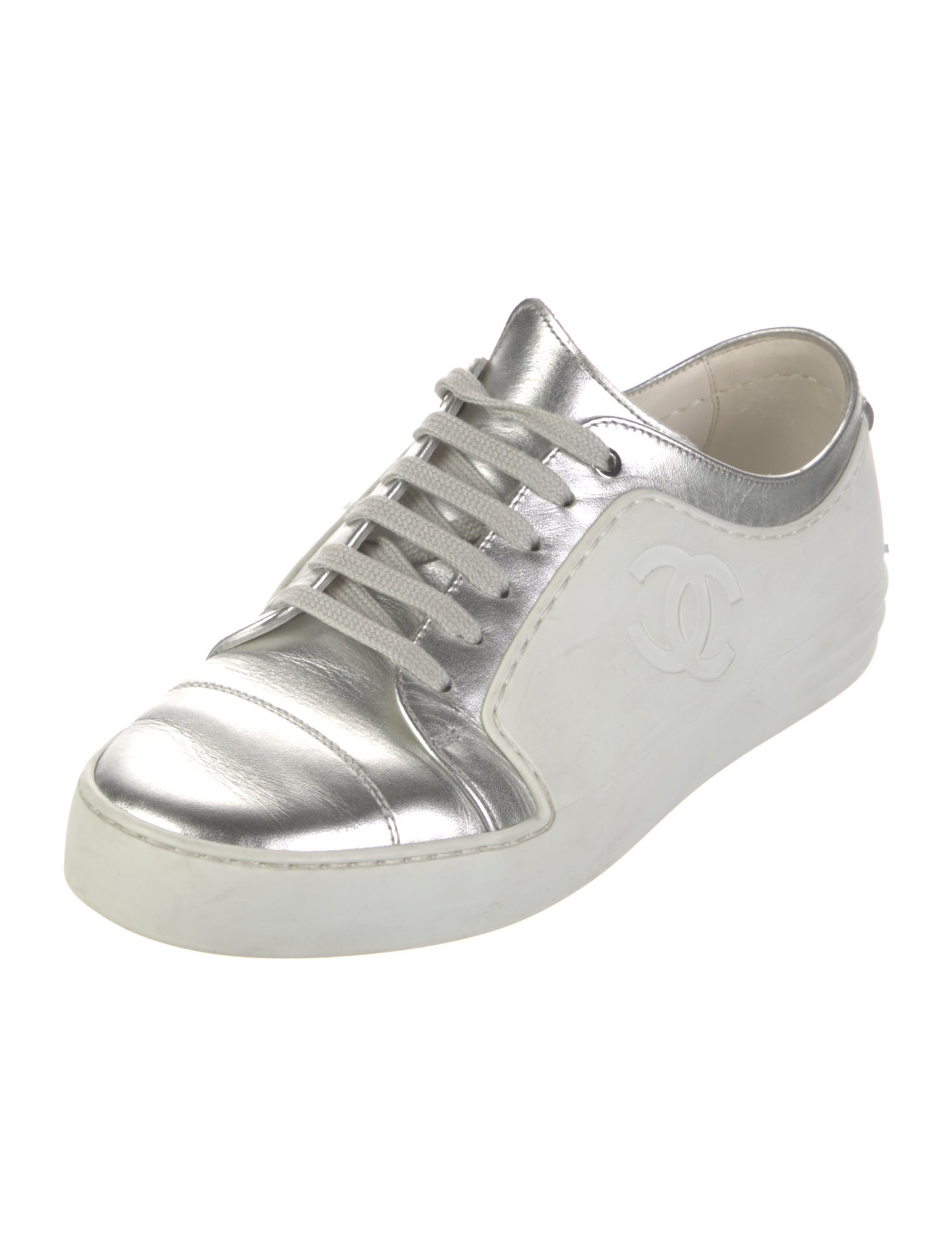 Chanel Interlocking CC Logo Lambskin Sneakers