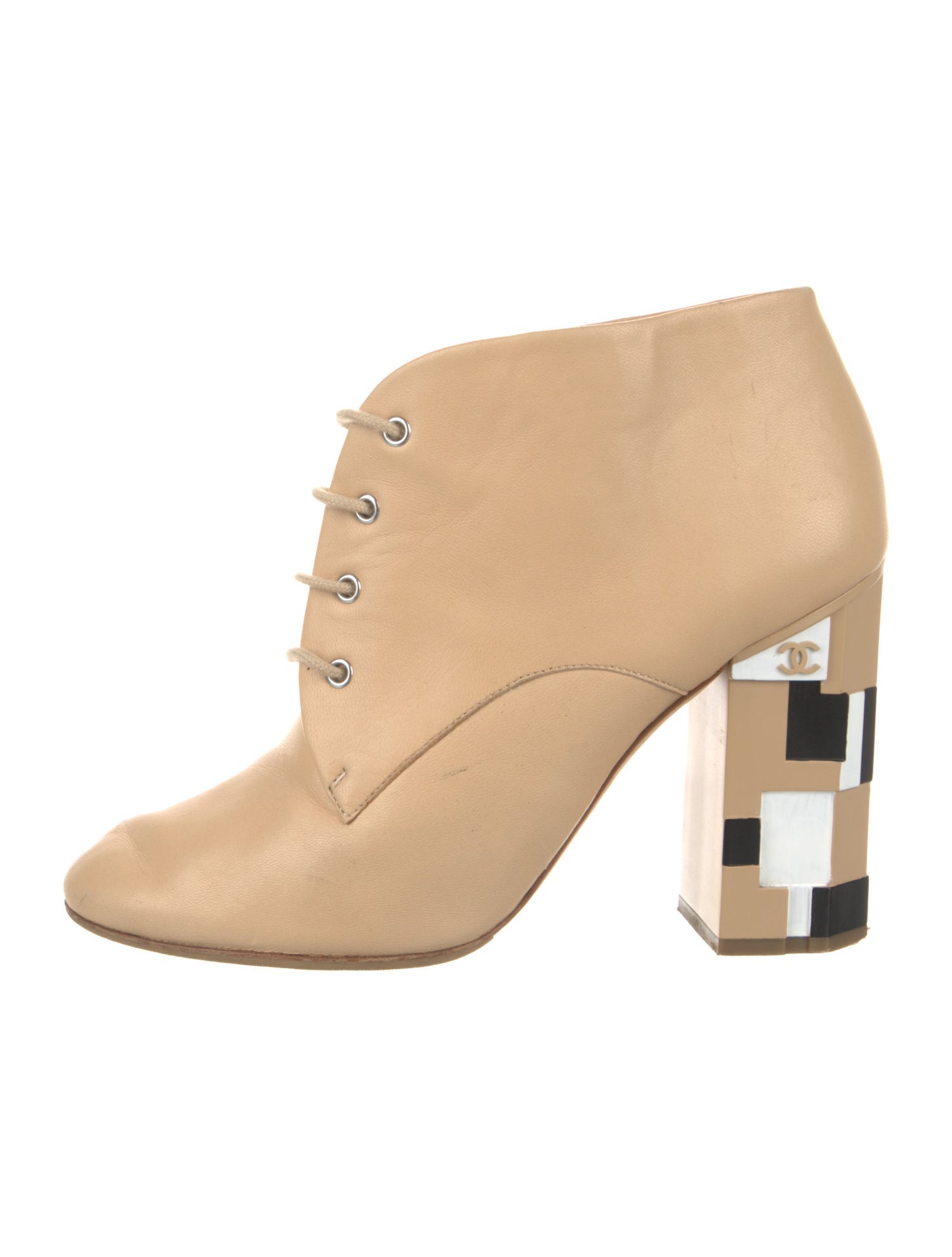 Chanel 2013 Interlocking CC Logo Lace-Up Boots