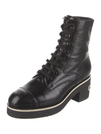 Chanel 2021 Interlocking CC Logo Combat Boots