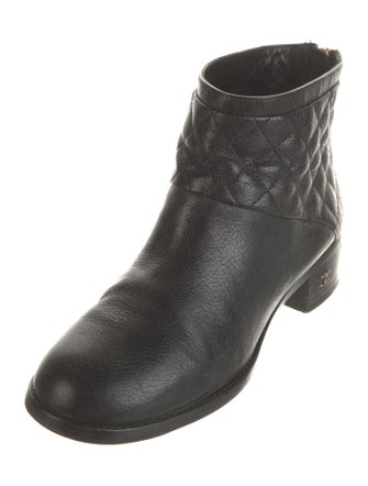 Chanel Interlocking CC Logo Leather Boots