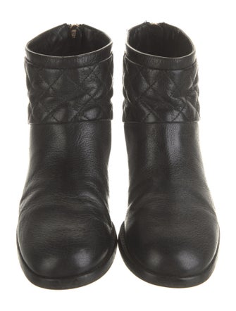 Chanel Interlocking CC Logo Leather Boots