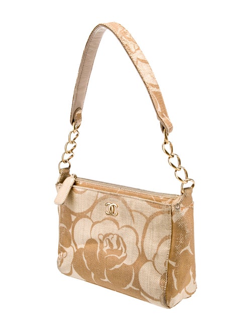 Chanel Raffia Camellia Shoulder Bag
