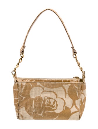 Chanel Raffia Camellia Shoulder Bag