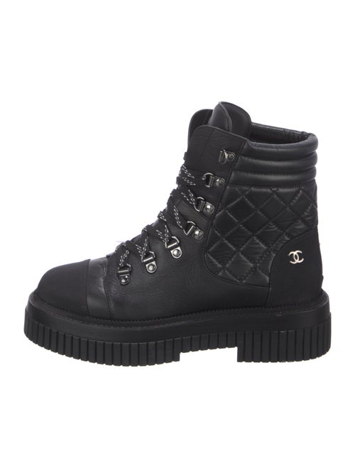 Chanel 2021 Interlocking CC Logo Combat Boots