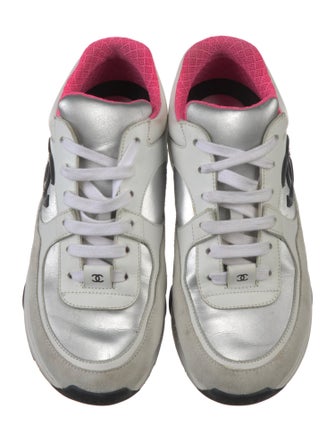 Chanel Interlocking CC Logo Suede Sneakers