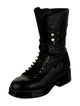 Chanel Interlocking CC Logo Leather Combat Boots