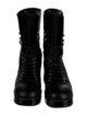 Chanel Interlocking CC Logo Leather Combat Boots