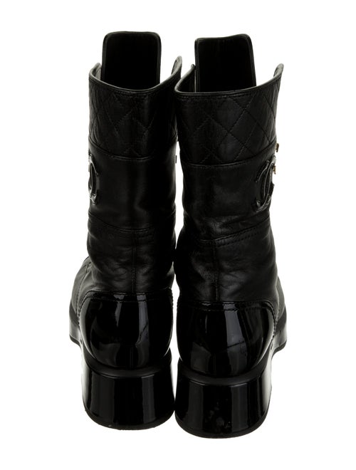 Chanel Interlocking CC Logo Leather Combat Boots