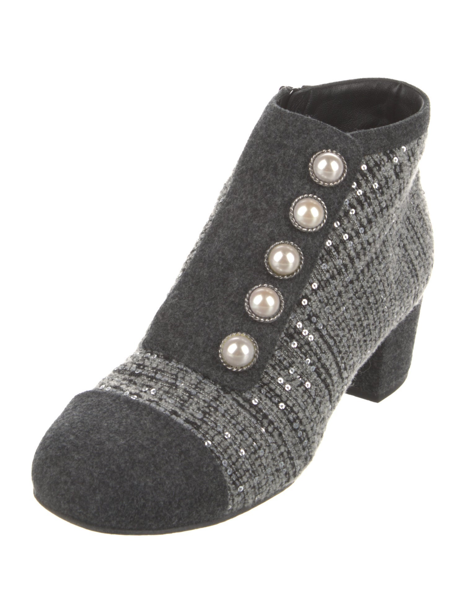 Chanel 2017 Interlocking CC Logo Lace-Up Boots