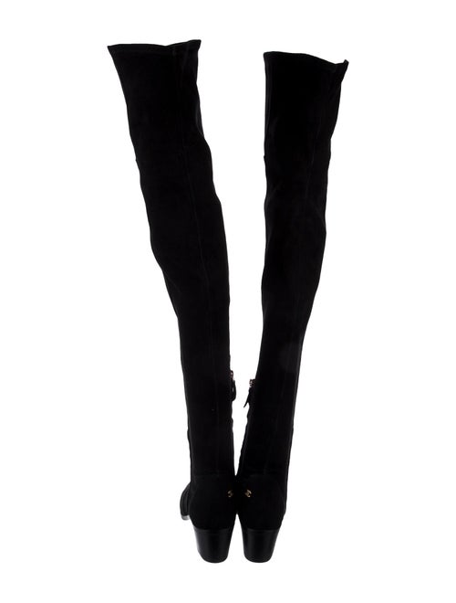 Chanel Interlocking CC Logo Suede Boots