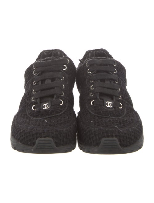 Chanel Interlocking CC Logo Tweed Sneakers