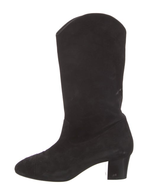 Chanel Interlocking CC Logo Suede Western Boots