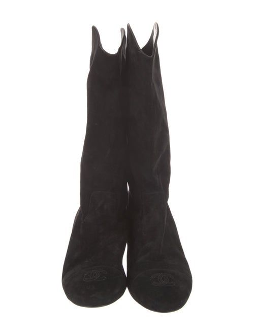 Chanel Interlocking CC Logo Suede Western Boots