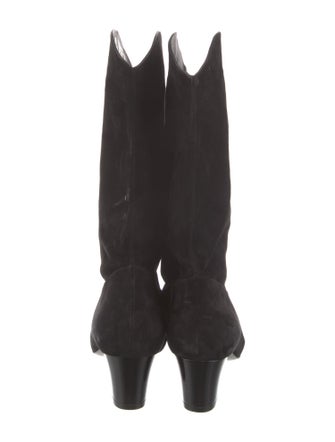 Chanel Interlocking CC Logo Suede Western Boots