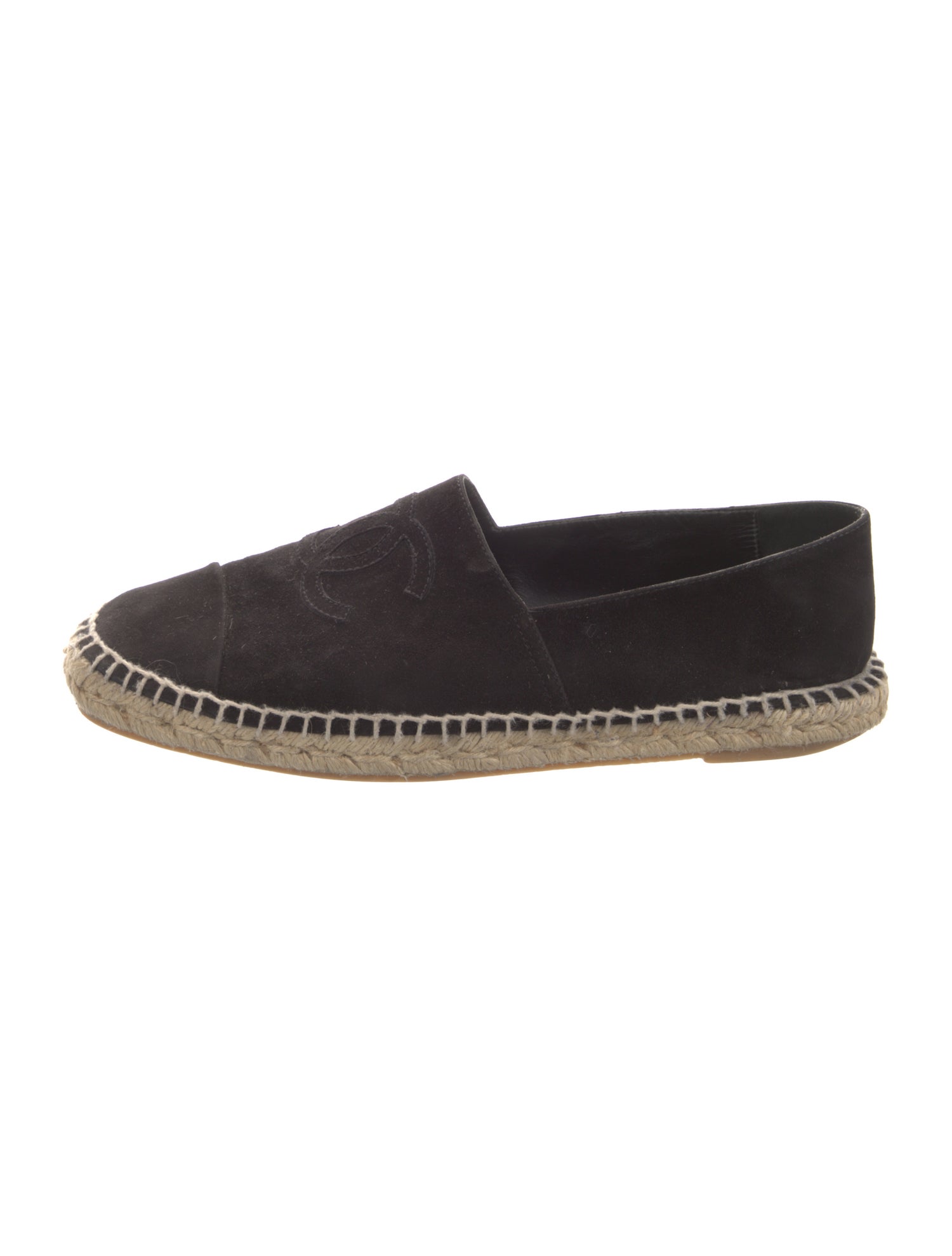 Chanel Interlocking CC Logo Suede Espadrilles