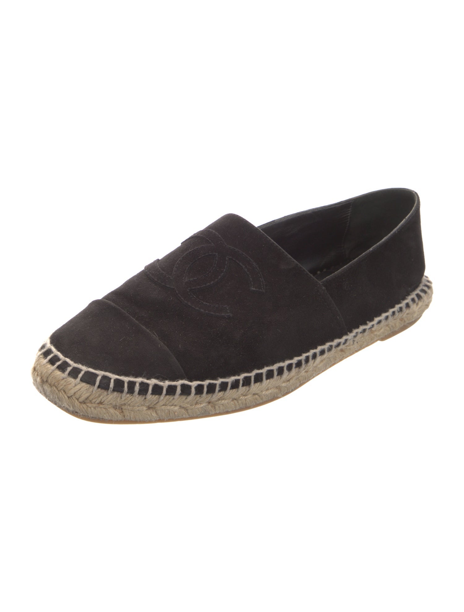 Chanel Interlocking CC Logo Suede Espadrilles