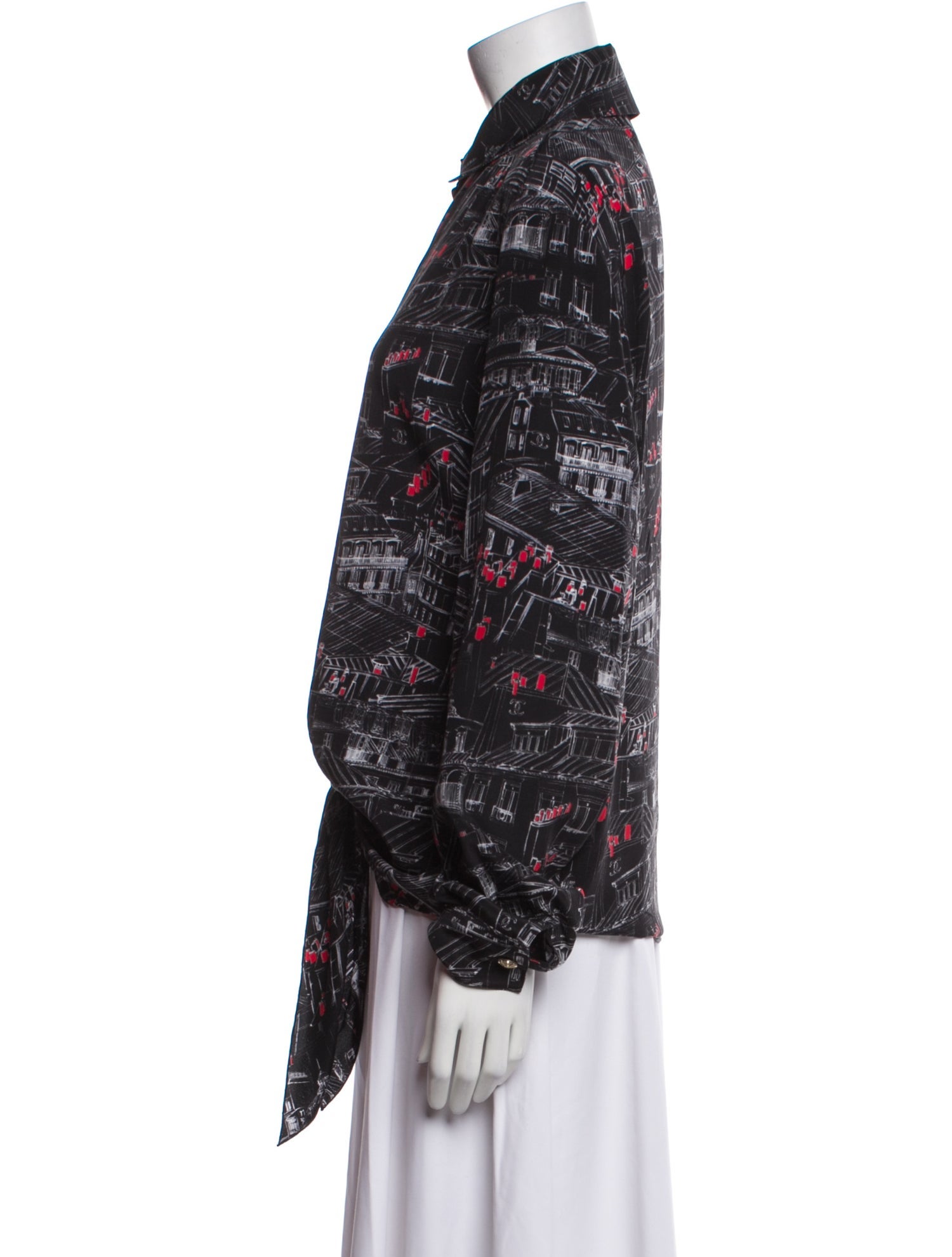 Chanel 2020 Silk Button-Up Top