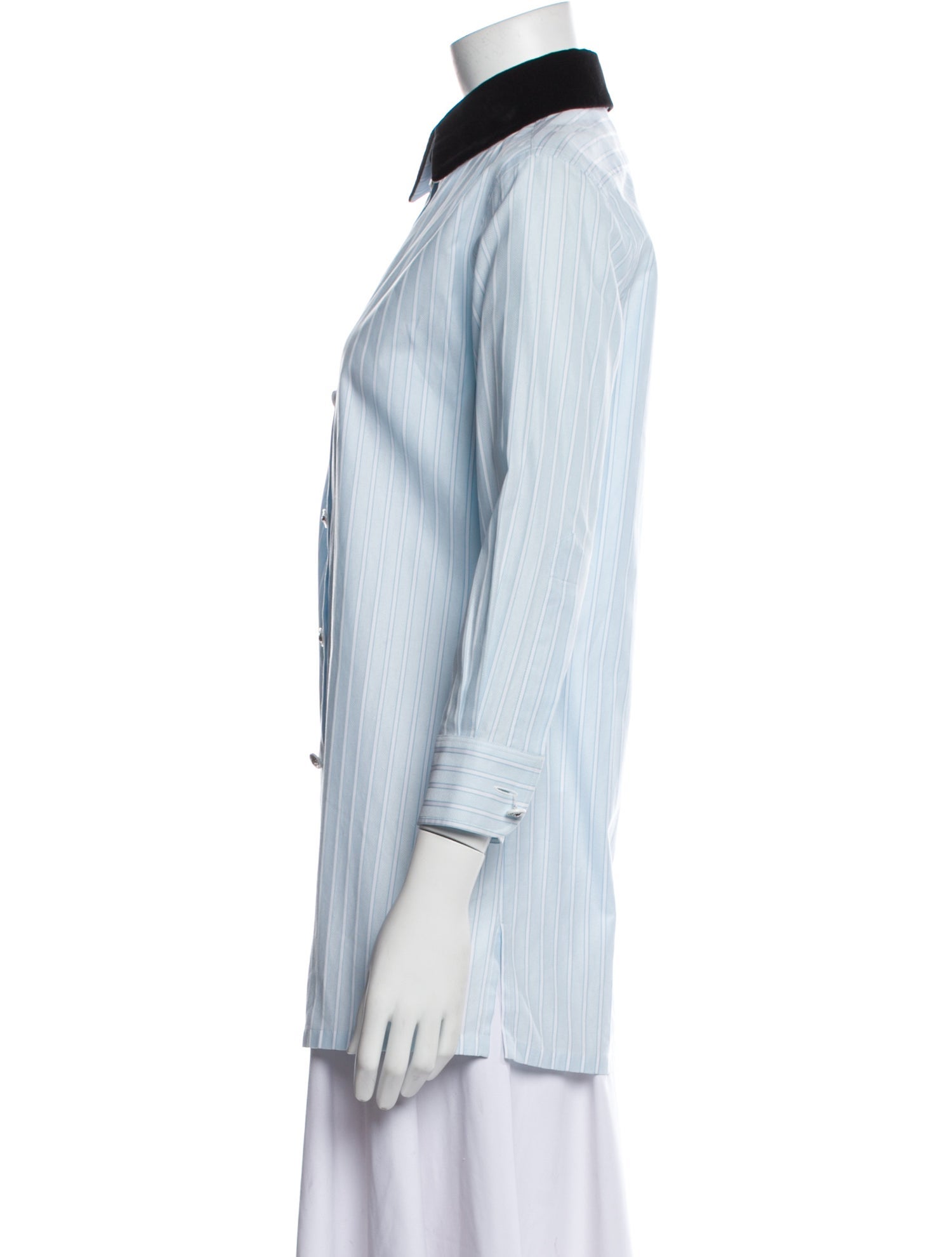 Chanel 2022 Striped Button-Up Top