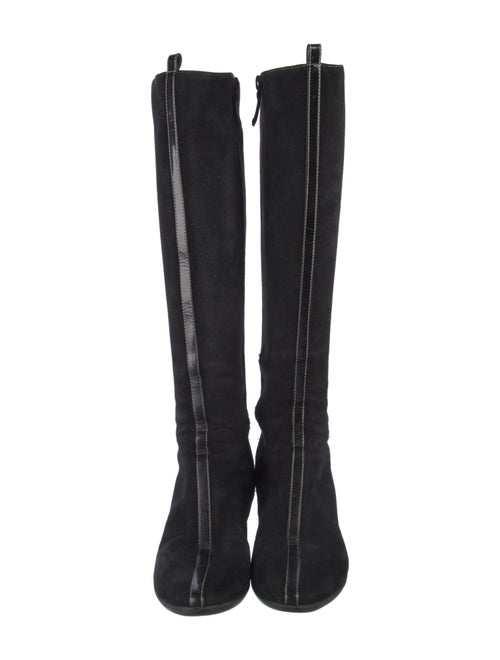 Chanel Interlocking CC Logo Suede Boots