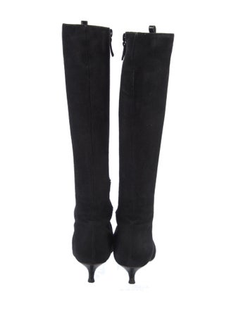 Chanel Interlocking CC Logo Suede Boots