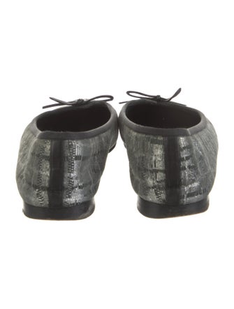 Chanel Interlocking CC Logo Bow Accents Ballet Flats