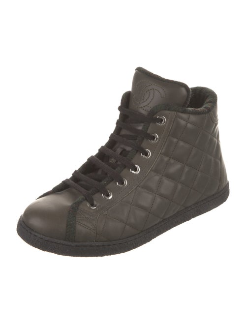 Chanel Interlocking CC Logo Leather Sneakers