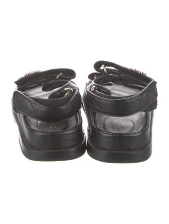 Chanel Interlocking CC Logo Leather Slides