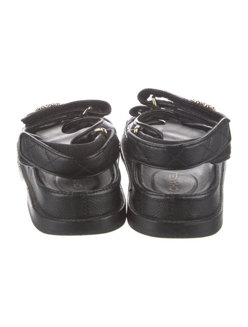 Chanel Interlocking CC Logo Leather Slides