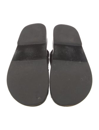 Chanel Interlocking CC Logo Leather Slides