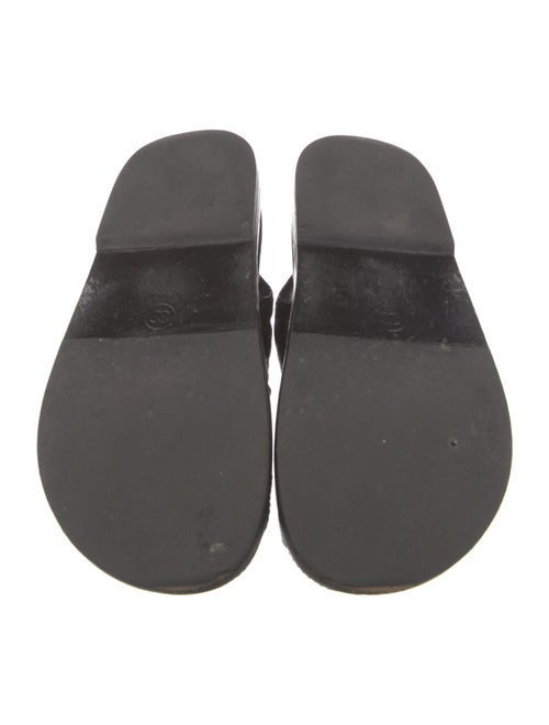 Chanel Interlocking CC Logo Leather Slides