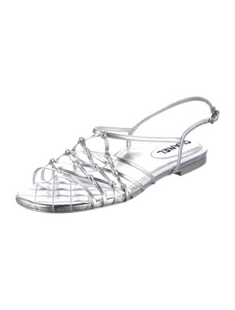 Chanel 2021 Interlocking CC Logo Slingback Sandals