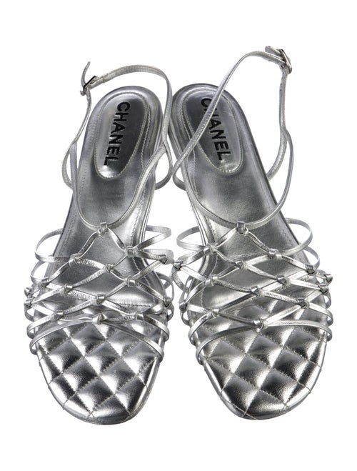 Chanel 2021 Interlocking CC Logo Slingback Sandals