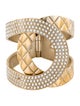 Chanel Strass CC Hinged Cuff Bracelet