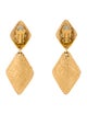 Chanel Vintage Quilted CC Drop Clip-On Earrings