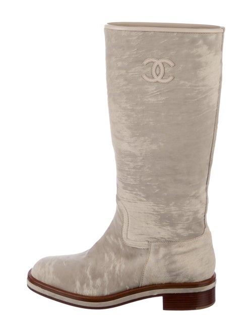 Chanel Interlocking CC Logo Ponyhair Riding Boots